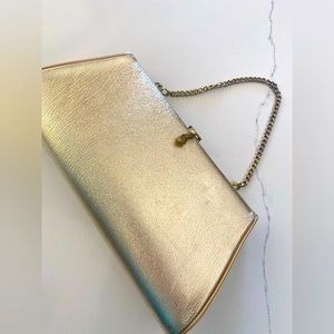 Vintage Metallic Gold Evening / Special Occasion Clutch Purse Handbag Wristlet